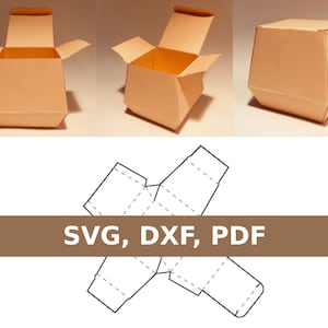 Plantilla de caja de embalaje de alimentos, caja de comida de papel, caja de comida kraft, caja de entrega de comida, SVG, PDF, Cricut, Silueta
