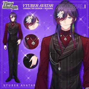 Custom Vtuber model commission,character design, ready to rigging, rigging service package | commercial use,twitch streaming