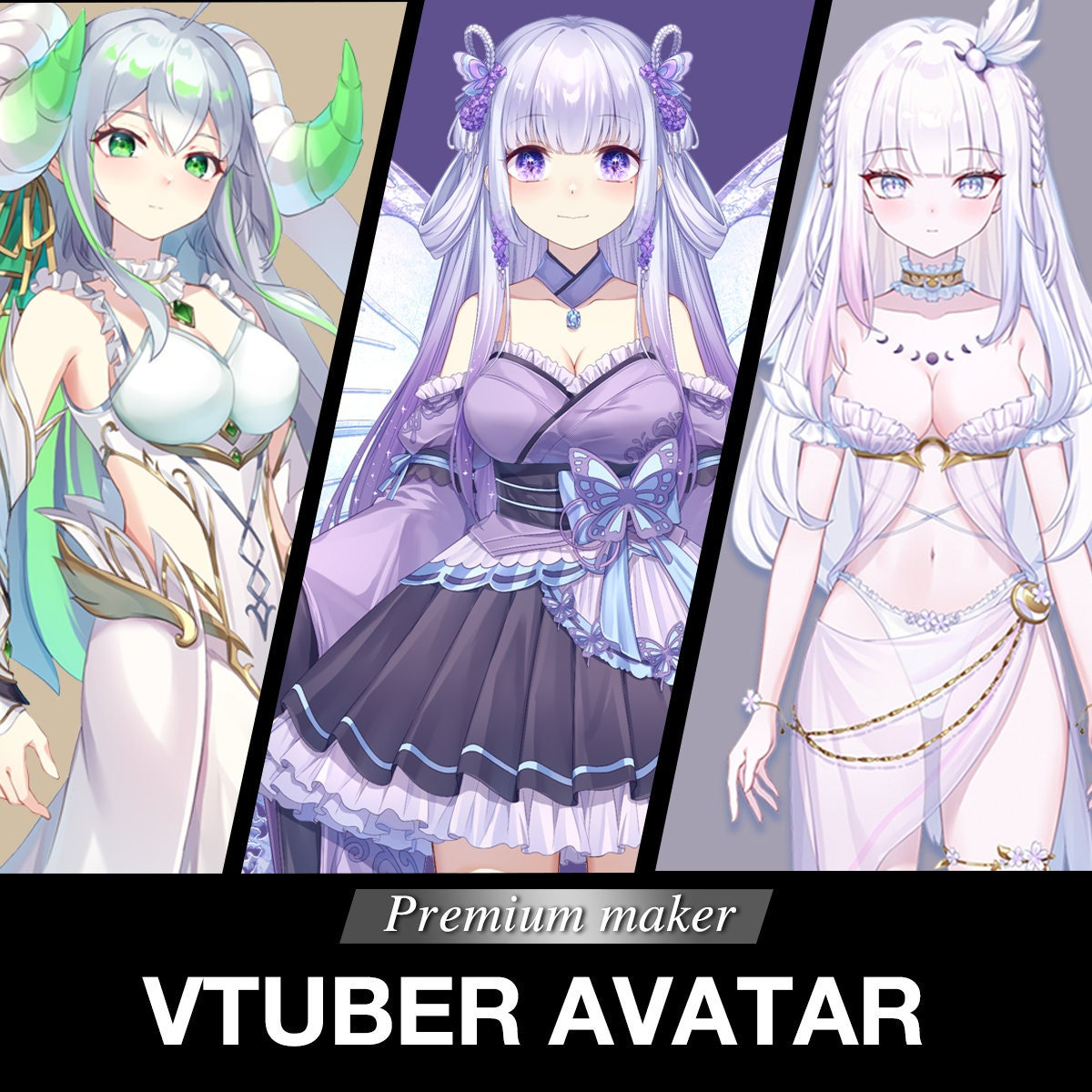 Individuell angefertigtes VTuber Model, Premium Auftragsarbeit, Charakterdesign/Schnitt/Take, Zusätzliche Gesichtsausdrücke/Outfit/Accessoire/Bewegung/Haustier