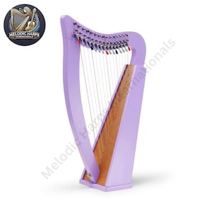 15 String Baby Harp - Handcrafted Deco Painted Celtic Folk Harp with Bag & Key