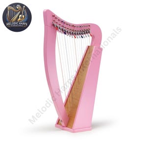 15 String Baby Harp - Handcrafted Deco Painted Celtic Folk Harp with Bag & Key