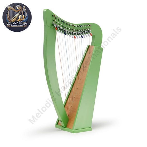 ハープ15弦 /グリーンハープ/ベビーハープ ハープ15弦中古薄いミント