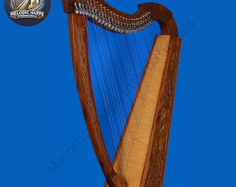 27 String Rosewood Irish Harp: Celtic Lever Harp With Bag - Etsy