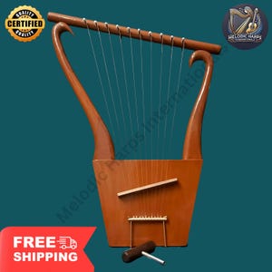 10 String Lyre of King David – Har Megiddo | Handcrafted Biblical Lyre Harp | Ancient Musical Instrument