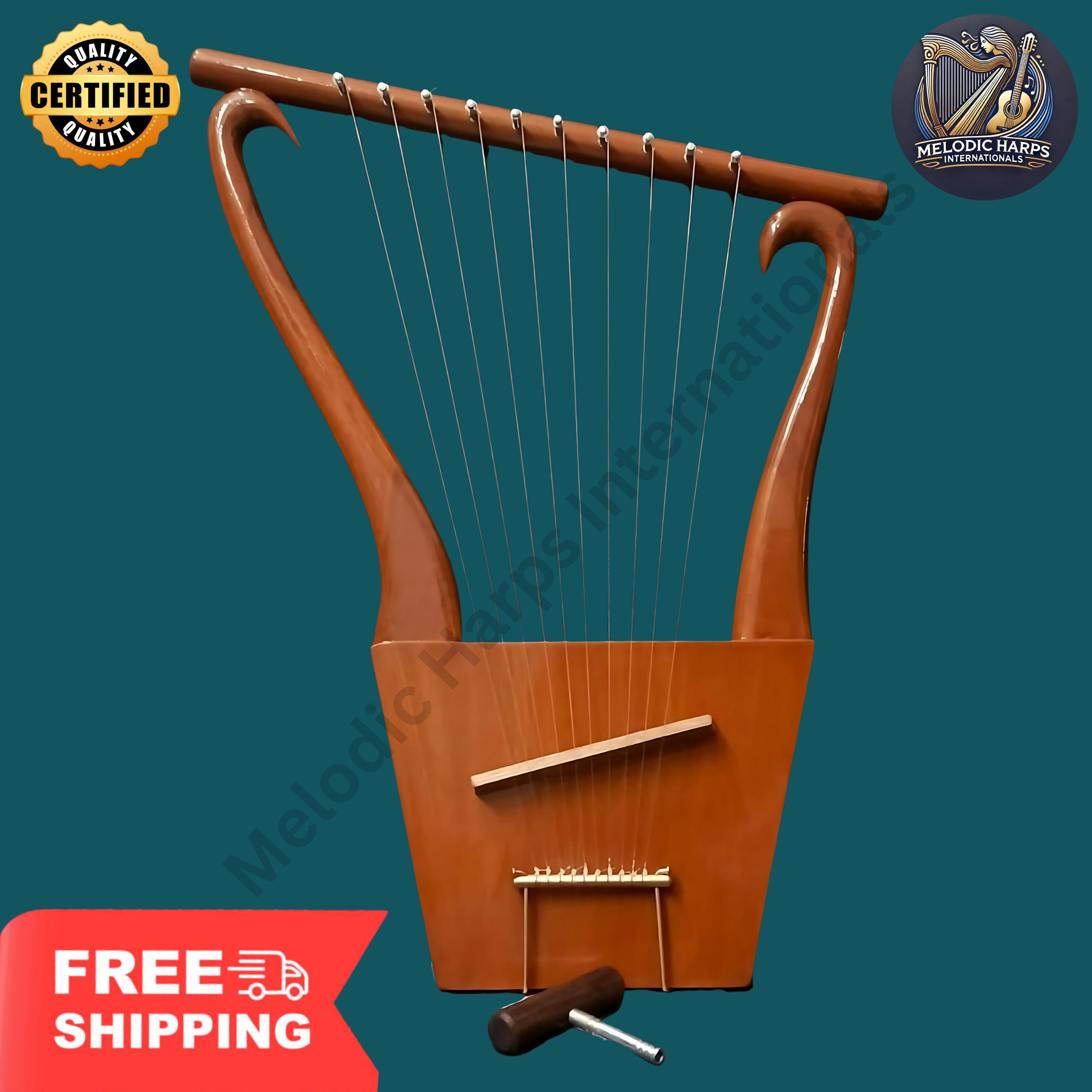 Handcrafted 10-string Lyre Harp: King David Biblical Instrument - Etsy