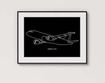 Airbus A320 | Min. detail | Minimalistische afbeelding met één regel