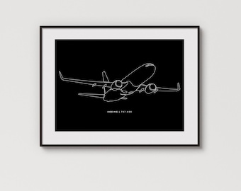 Boeing 737-800 | Min. detail | Minimalistische afbeelding met één regel