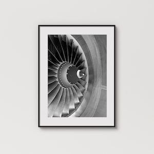Boeing Engine - Instant Digital Download, Aviation Photography, Monochrome Photo, Minimalist Print, Black and White Printable Wall Art