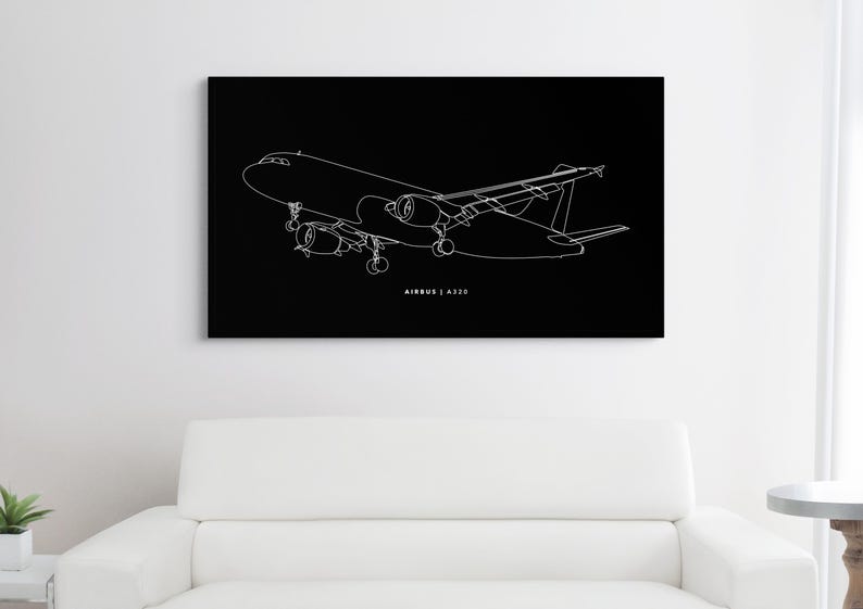 Airbus A320 | Max Detail | Minimalist Single-line Illustration - Etsy