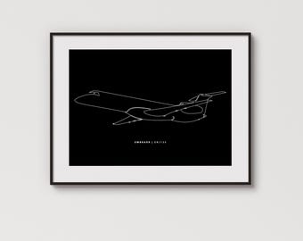Embraer ERJ135 | Min. detail | Minimalistische afbeelding met één regel
