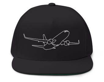 B737-800 Embroidered Cap, Aviation Gift, Aircraft Drawing, Minimalist Style, Flight Enthusiast, Pilot, Aviator, Airline