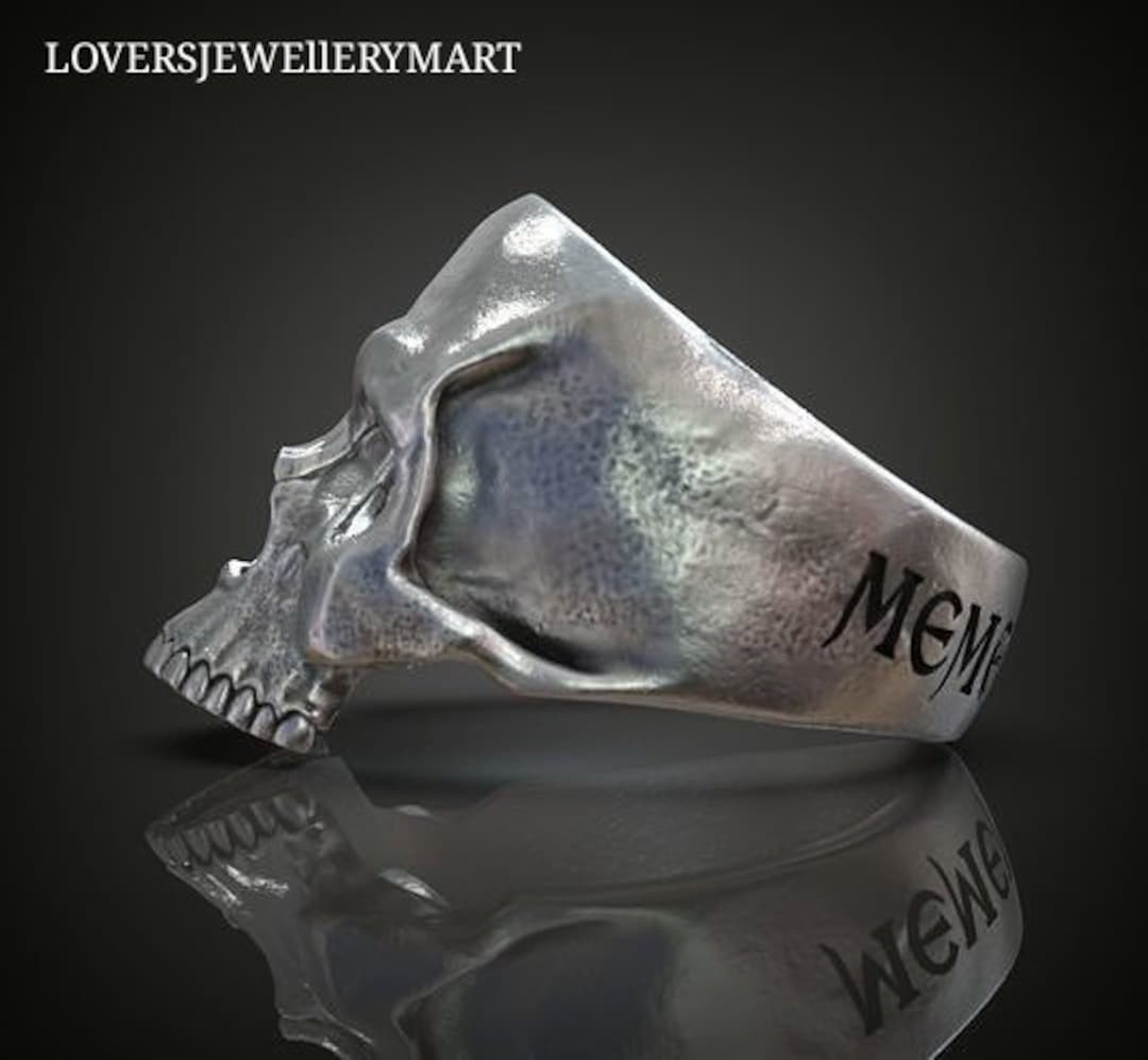 Skull Ring Engraving Memento Mori Ring Skull Gothic Ring for - Etsy