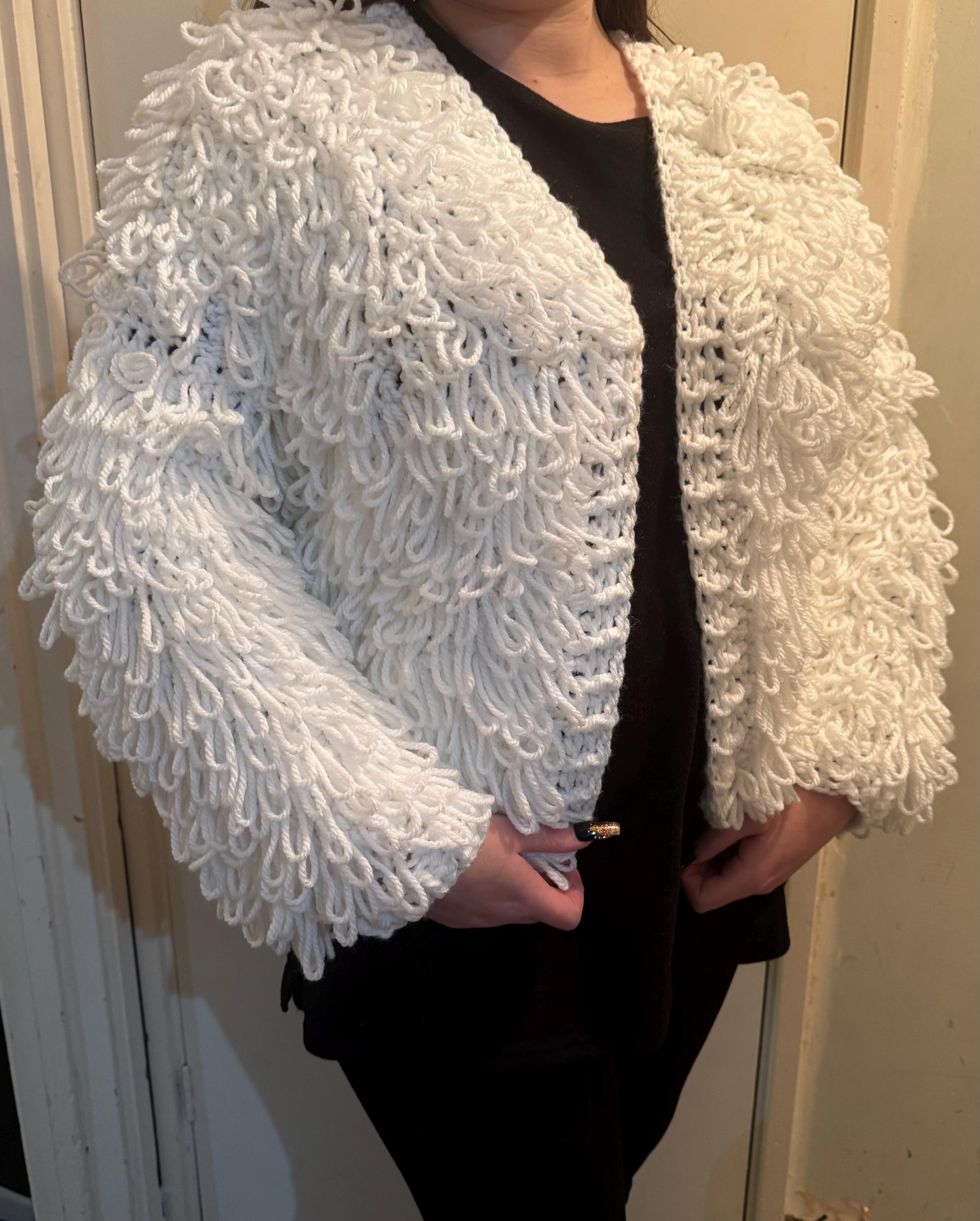Loop sales knit shaggy loop cardigan