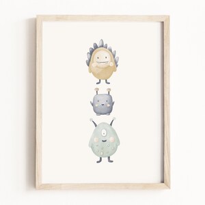 Alien Art Print • Space Watercolor Painting • Space Nursery Wall Art • Space Playroom Decor • Science Room Decor • Neutral Children’s Decor
