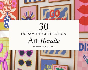 Dopamine Art Bundle | 30 Retro Pop Prints (Digital Download)