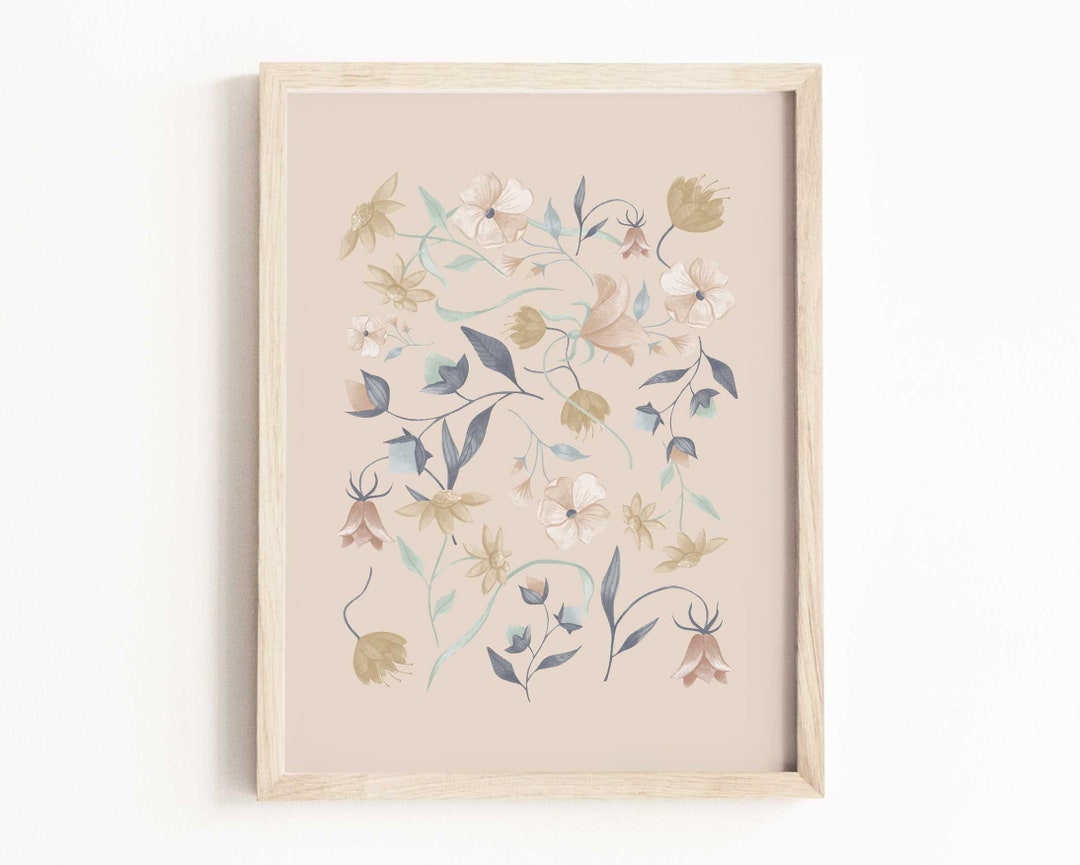 Flower Art Print Flower Watercolor Painting Botanical Nursery Decor