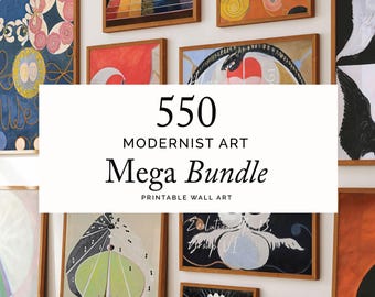 550 wydruków sztuki abstrakcyjnej w stylu retro – Mid-Century Modern, Matisse, Kandinsky (pobranie cyfrowe)