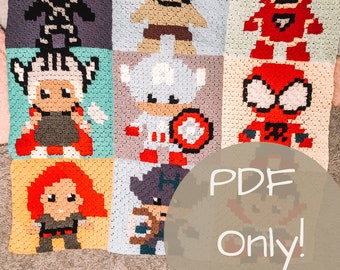 Full C2C Superhero Inspired Crochet Blanket Pattern | PDF Pattern Only!