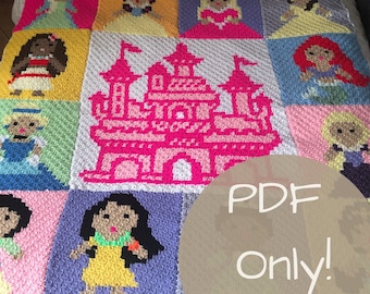 Full C2C Princess Inspired Blanket Crochet Pattern | PDF ONLY