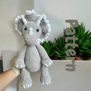 Triceratops Crochet Pattern | Amigurumi Tutorial in English | PDF Pattern ONLY