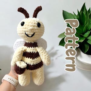 Plush Honey Bee Amigurumi Pattern | PDF Pattern Only | Crochet tutorial in English
