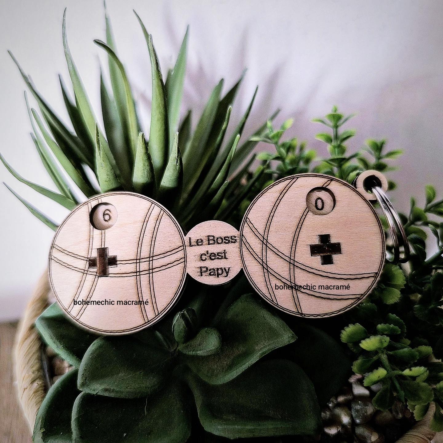 Compteur de score de pétanque en bois (0–13) – 2 équipes