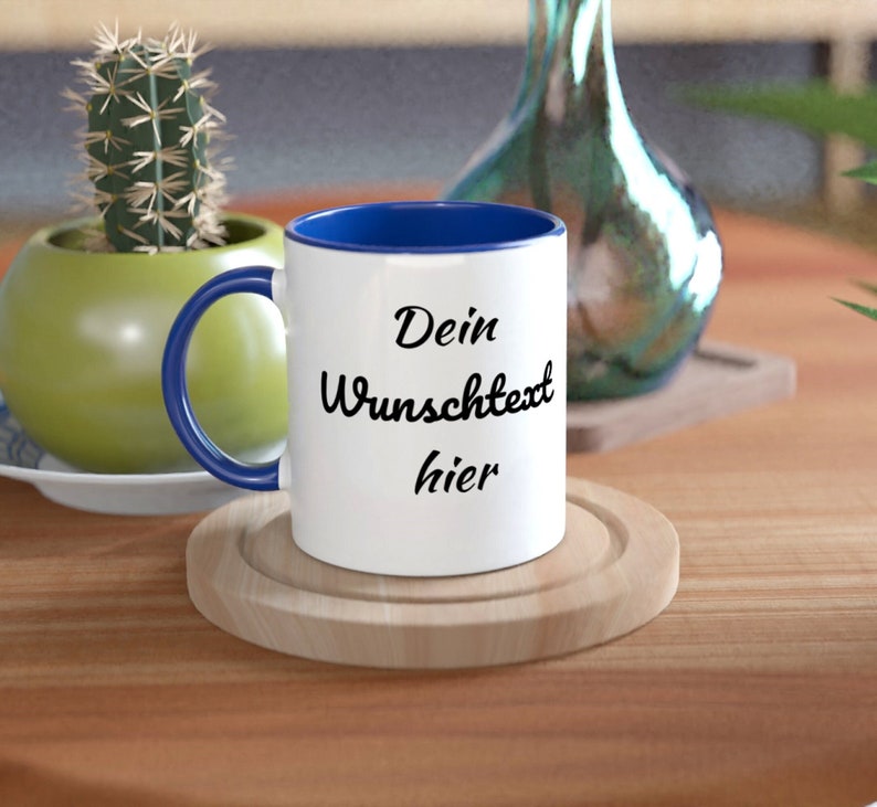 Personalisierte Fototasse Untersetzer Text Foto Bild personalisiertes individuelles Geschenk Geschenk für Sie und Ihn Geschenkbecher Bild 1