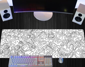 Grid Drafting Paper Desk Mat, White Engineer Gaming Large Mouse Pad XXL 