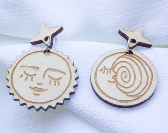 Sun moon Earrings