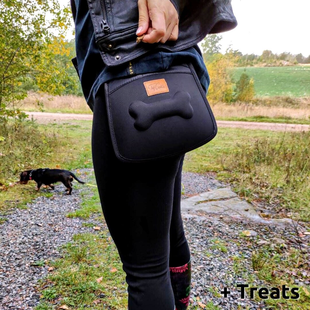 Dog Walking Belt Bag Black Treat Bag Dog Training Etsy