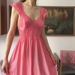 Vintage pink lace maxi nightgown