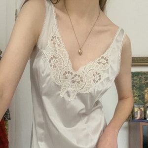 Vintage 1990s Valisere Silver Satin Nightgown