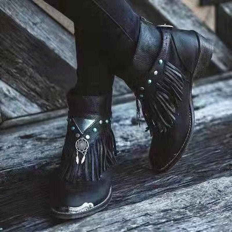 Boho Fringe Boots - Etsy