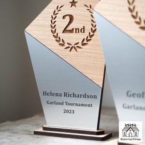 1st 2nd 3rd Wooden Trophy With Engraved Plate 1st Place, 2nd Place, 3rd ...