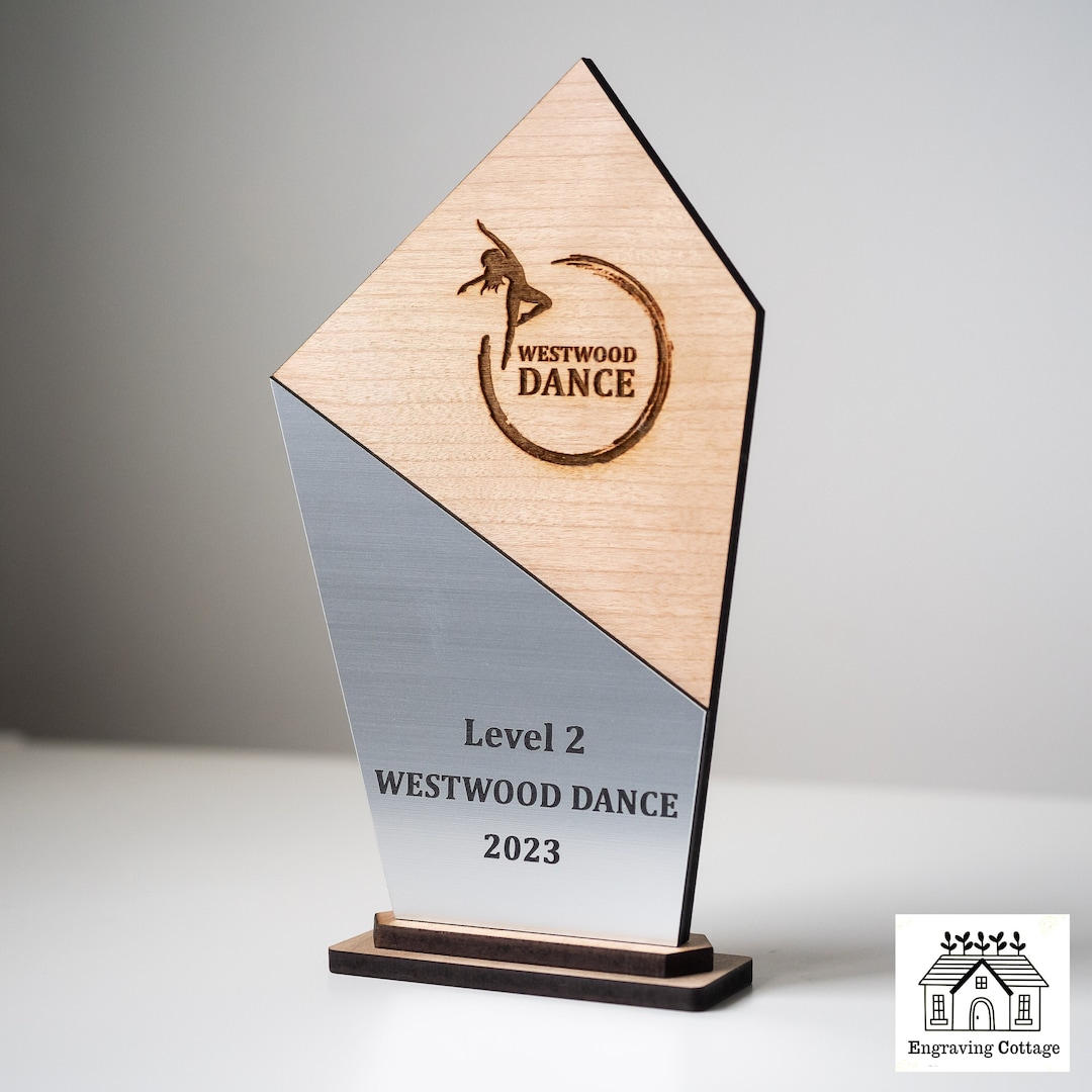 Dance Trophy Award With Logo & Wording for Dance Schools, Corporate