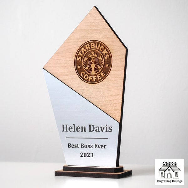 Engraved Trophy Award With Logo & Wording For Schools, Football, Dance, Corporate