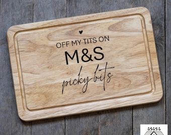 Wooden Chopping Board Picky Bits Funny Gift, Cheese Board, Charcuterie Board For Girlfriend, Boyfriend, Friend, Christmas Foodie Present
