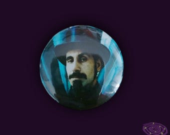 Serj Tankian - pinback button - made with recycled materials