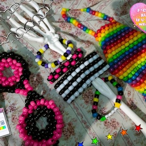 Personalized custom Kandi accessories - bracelets cuffs masks goggles