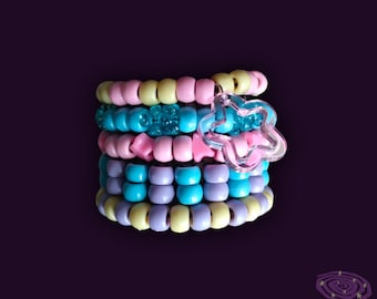 Kandi bracelet bundle - pastel decora themed bracelets