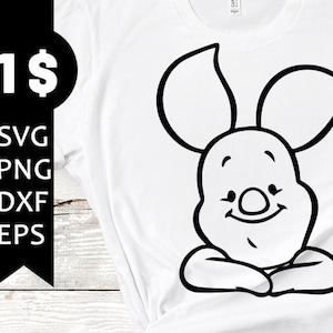 piglet svg, winnie the pooh svg, winnie the pooh cricut, piglet cricut, piglet layered svg, piglet cut file, piglet clipart, piglet png