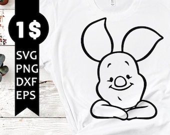 piglet svg, winnie the pooh svg, winnie the pooh cricut, piglet cricut, piglet layered svg, piglet cut file, piglet clipart, piglet png