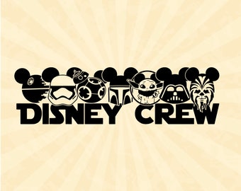 Crew Svg, Star wars Crew Svg, Star Wars Squad Svg, Mandolorian Svg, Baby yoda svg, Mickey ears svg