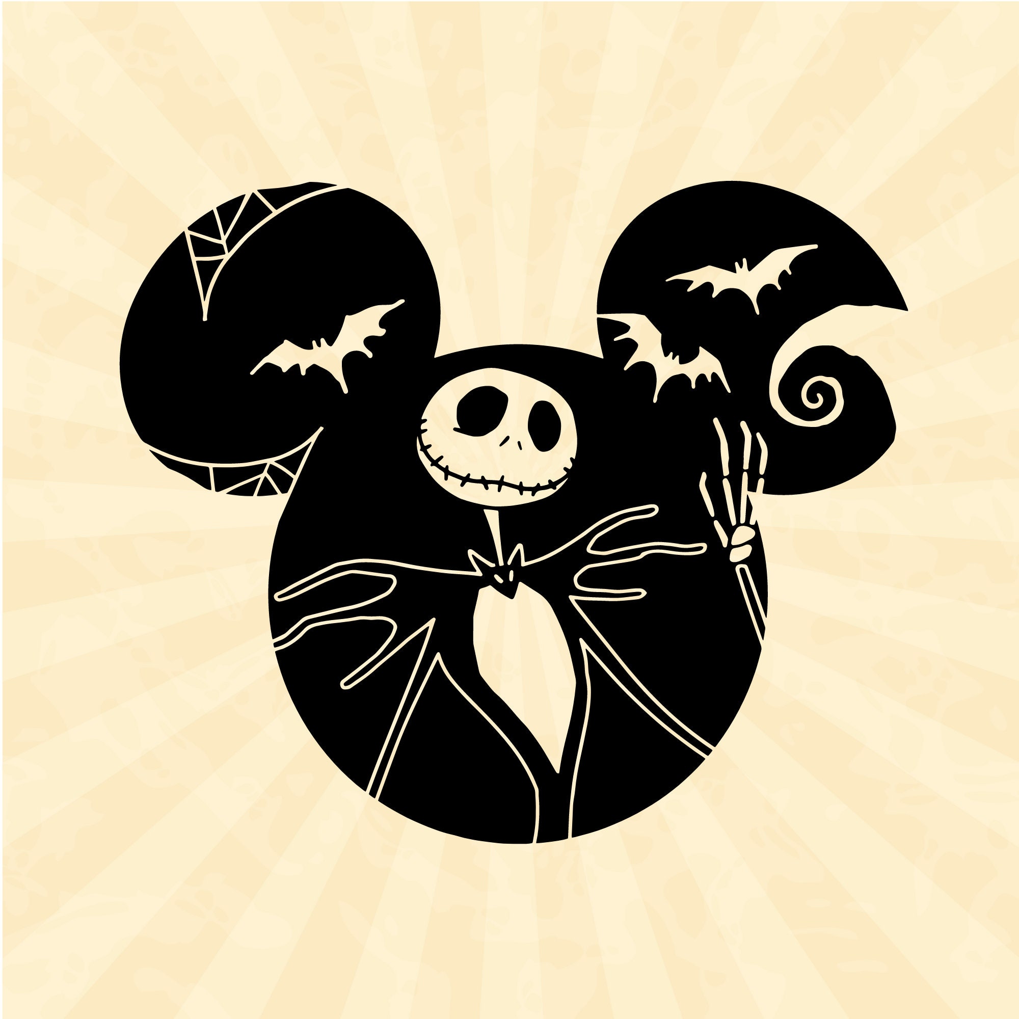 Mickey Mouse Ears Jack Skellington Svg, The Nightmare Before Christmas ...