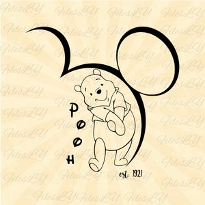 Winnie The Pooh Svg, Pooh svg, Mickey head svg, Mouse svg, Vinyl Cut File, Svg, Pdf, Jpg, Png, Ai Printable Design File