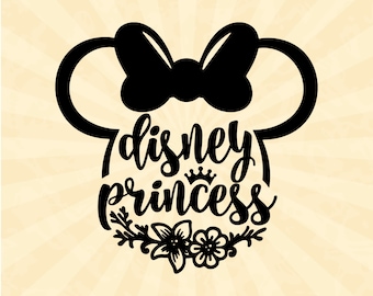 Mouse Princess Svg, Disneyland Princess Svg, Cabeza de ratón svg, Archivo de corte de vinilo, Svg, Pdf, Jpg, Png, Archivo de diseño imprimible Ai