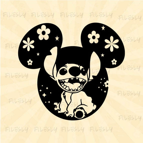 Stitch Svg Stitch Silhouette Svg Mickey Head Svg Stitch - Etsy