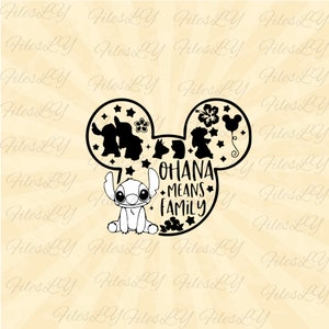 Ohana means family svg, Ohana cartoon character svg, Customize gift svg, Vinyl Cut File, Svg, Pdf, Jpg, Png, Ai Printable Design File