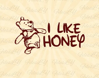 winnie the pooh svg, I like  Honey svg, winnie the pooh svg christmas, Vinyl Cut File, Svg, Pdf, Jpg, Png, Ai Printable Design File