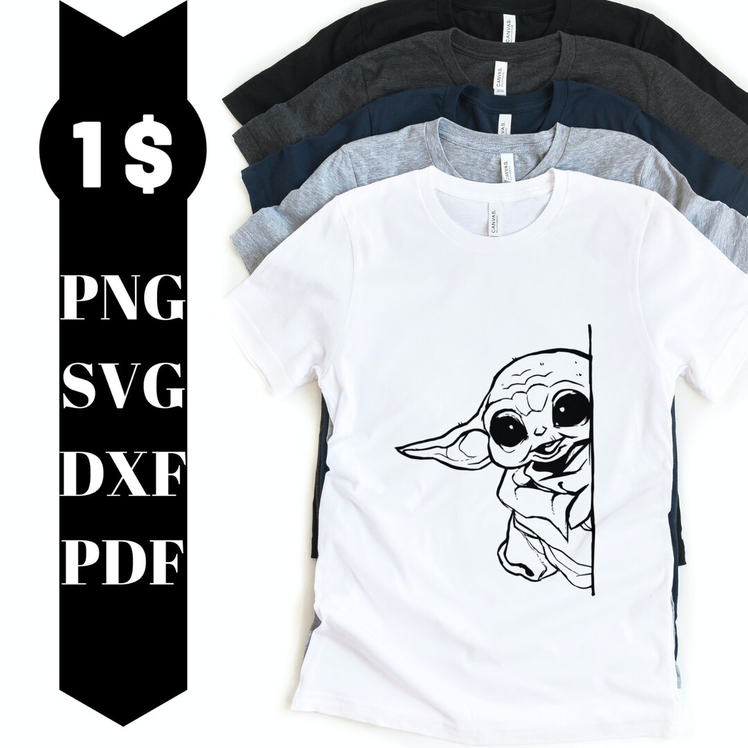 Cute Baby Yoda Peeking Svg, Grogu Svg, Mandalorian Svg Star Wars Svg